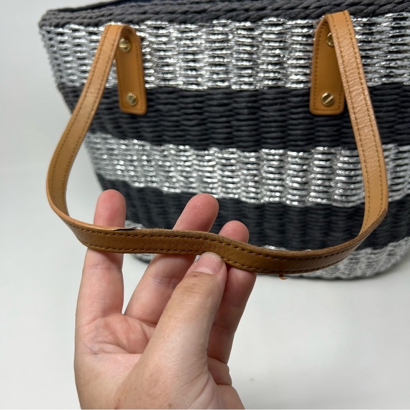 Tory Burch Stripe Straw Basket Tote - Picture 10 of 14